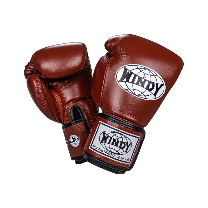 Windy Muay Thai Gloves Red front and back view