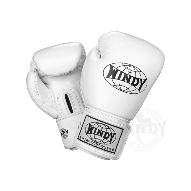 Windy Boxing Gloves White front and back view
