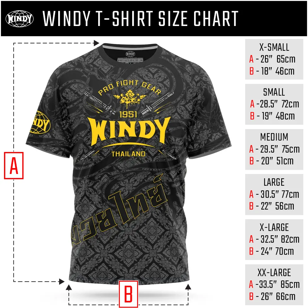 Windy t-shirt size chart