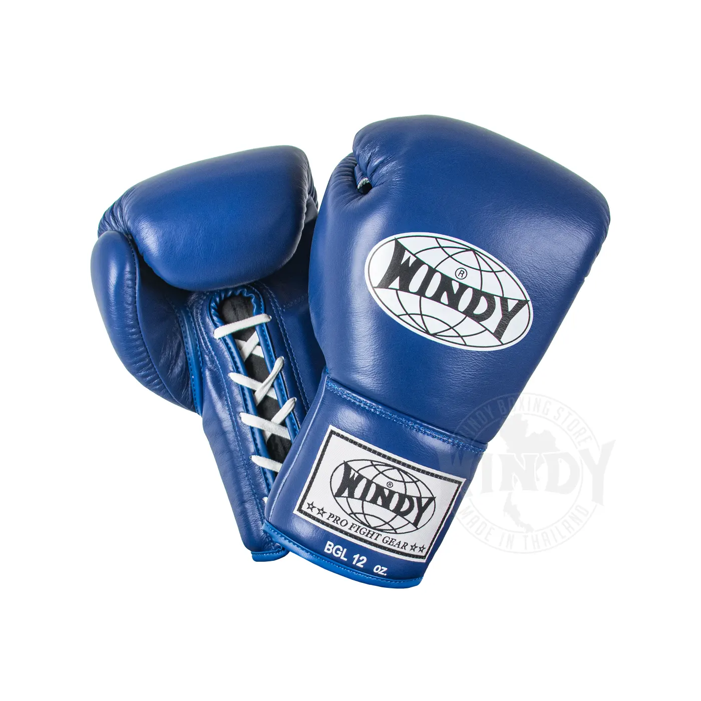 Windy Lace Up Gloves Blue