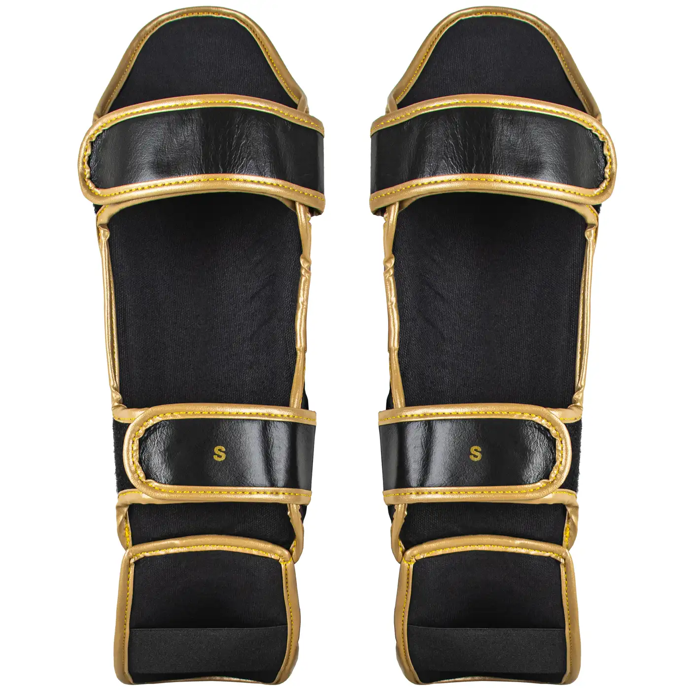 Windy Muay Thai Shinguards Black Gold - back side