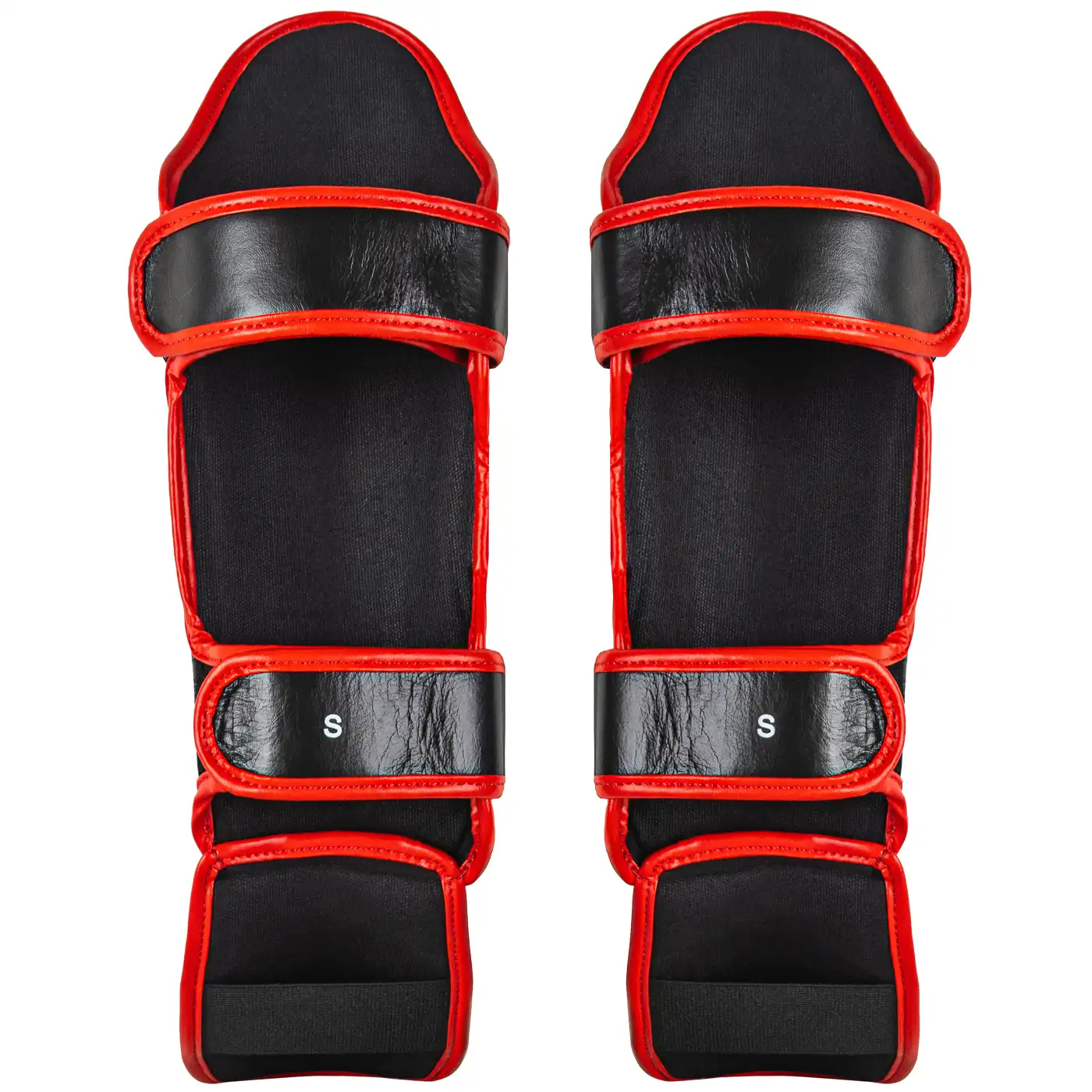Windy Muay Thai Shinguards Black Red - back side